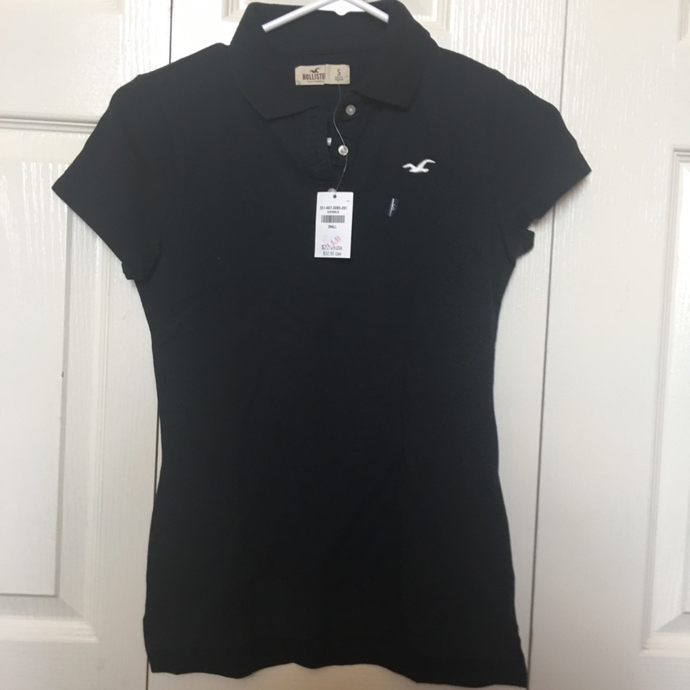 NWT Hollister Black Polo Shirt